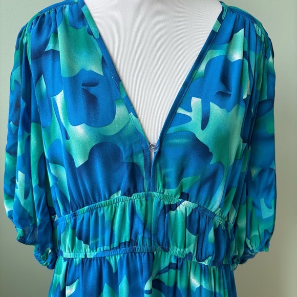 Elings Boho Flowy Watercolor Artsy Maxi Dress Wmn’s Sz XL - Picture 2 of 10